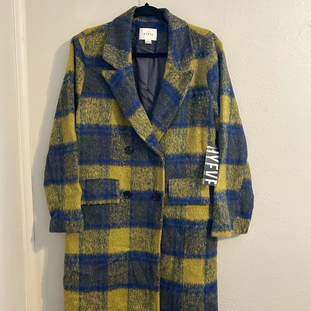 HYFVE Yellow and Blue Checkered Coat